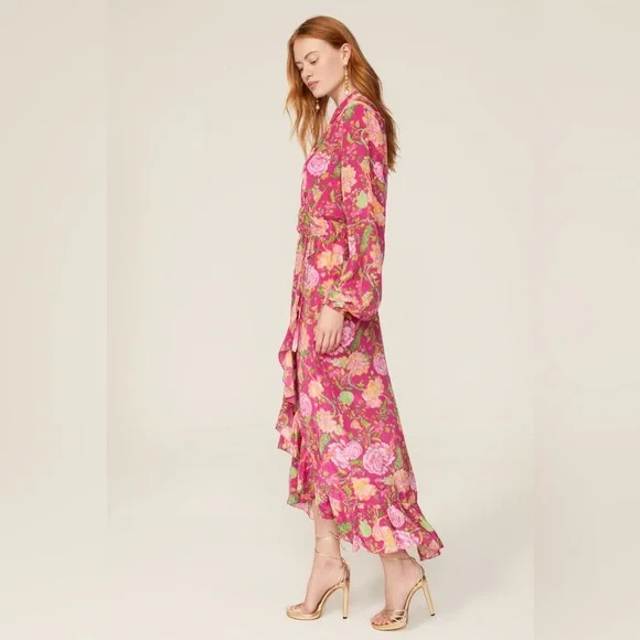 ROCOCO SAND Chloe Wrap Maxi Dress in Pink Size XS Long Gown - Picture 7 of 9